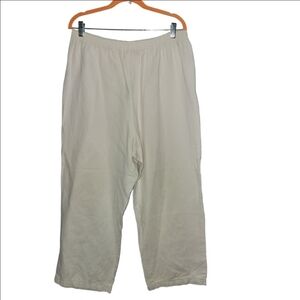 ESKANDAR 3 White Linen Cotton Trousers Lagenlook